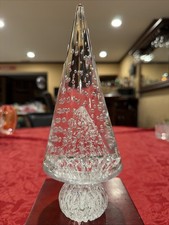 Brilliant Italian Barbini Bullicante Crystal Controlled Bubble Christmas Tree