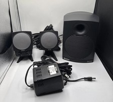 Boston Acoustics BA745 2.1 Computer Speaker System Sub  2 Satellites  Working