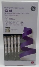 GE StayBright Random Sparkle 52 LED Ice Crystal Icicle Light Set 13Ct Warm White