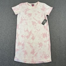 Vince Camuto Dress Shirt Womens Extra Small Pink White Tie Dye Dusty Blossom
