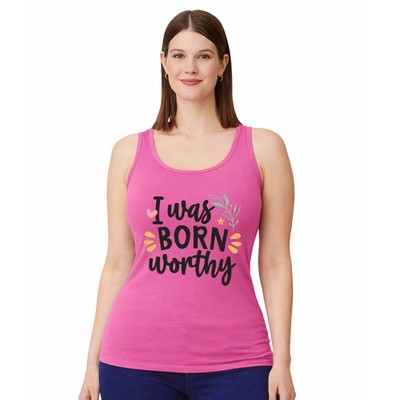 I Was Born Worthy Damen Trägershirt Tank Top Selbstliebe Geschenk für sie