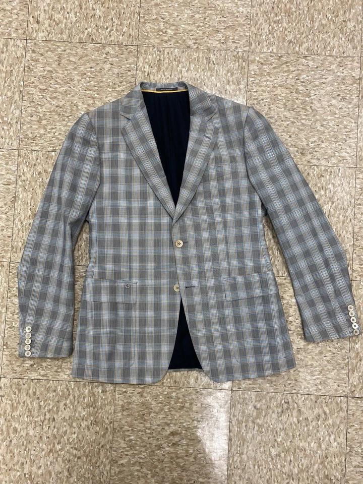 Chaqueta Blazer Gucci Para Hombre Gris Y Amarillo A Cuadros Doble Ventilación Talla 50R Nueva Sin Etiquetas Foto 2 de 4