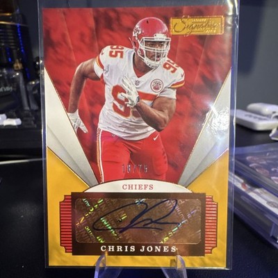 Panini 2020 Chronicles Signature Series Chris Jones Auto Gold /75 #SSCJO Chiefs