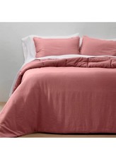 King/CA King Heavyweight Linen Comforter  Sham Set Rose Casaluna