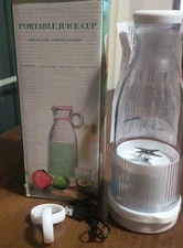  Portable Electric Blender Bottle – USB Rechargeable Mini Juicer Cup White