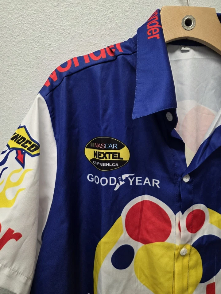 Camiseta deportiva Ricky Bobby Talladega Nights para hombre XL Wonder Bread con botones Foto 2 de 4