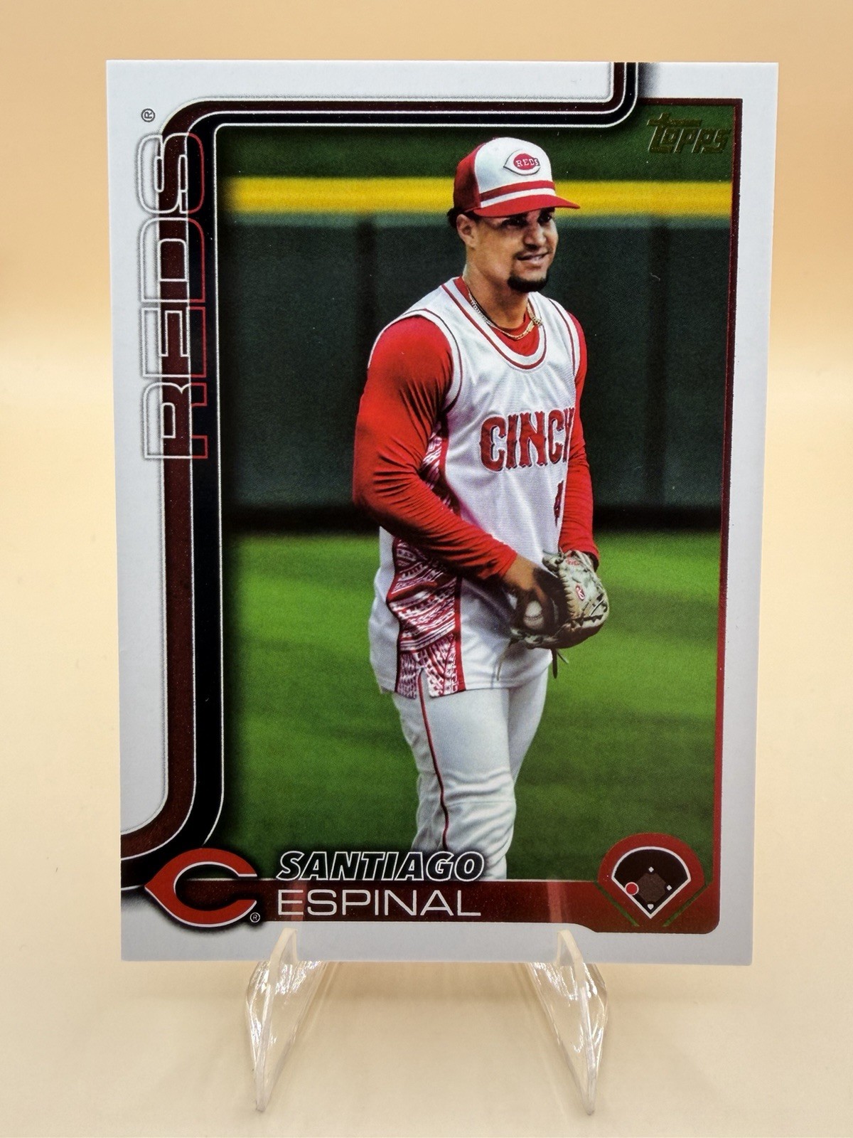 2025 Topps Update Series - Santiago Espinal #US150 SSP Golden Mirror IV Reds