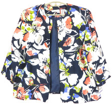 CJ1264- NWT ALFRED DUNNER Women's Cotton Open Blazer Jacket Multicolor Floral 18