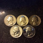 WASHINGTON QUARTERS LOT OF 5 PROOF SOME SILVER