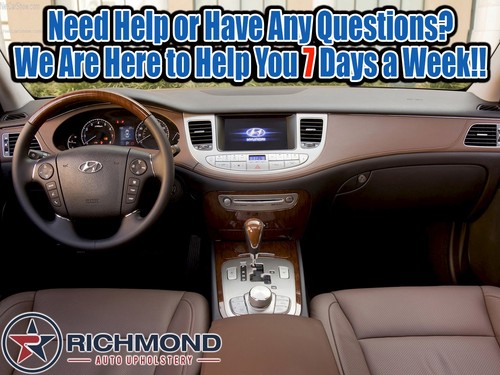 For 2011 2012 Hyundai Genesis - Driver Bottom GENUINE Leather Seat Cover Brown - Picture 17 of 18