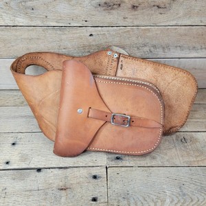 Sacoches De Selle Western Vintage En Cuir - Motif Fleuri Cowboy, Authentique !