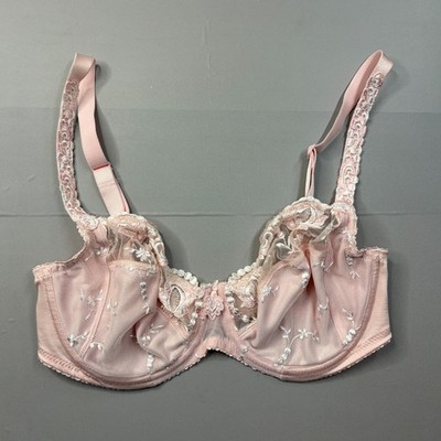 Conturelle Provence Bra 32D 80505 Pink Full Cup Underwire Luxury Swiss Lace
