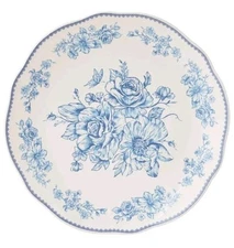 Set of Four (4) Pioneer Woman ~ AGATHA BLUE ~ 10.5" Stoneware Dinner Plates