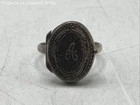 Vintage Sterling Silver 925 Engraved Initial A Monogram Locket Ring Size 6.5