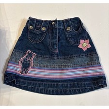 Disney Vintage Winnie the Pooh Y2K 2000s Denim Embroidered Skirt 2T RARE