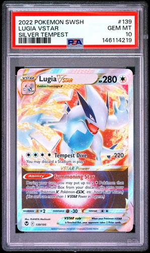 2022 Pokemon Sword & Shield Silver Tempest Lugia VSTAR 139/195 PSA 10