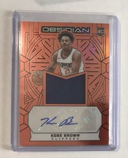 Kobe Brown 2023-24 Panini Obsidian Rookie Patch Auto /75 Orange  #218 Clippers