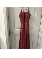 Azazie Burgundy Chiffon Sleeveless Bridesmaid Dress Regular Size A0 Formal Gown