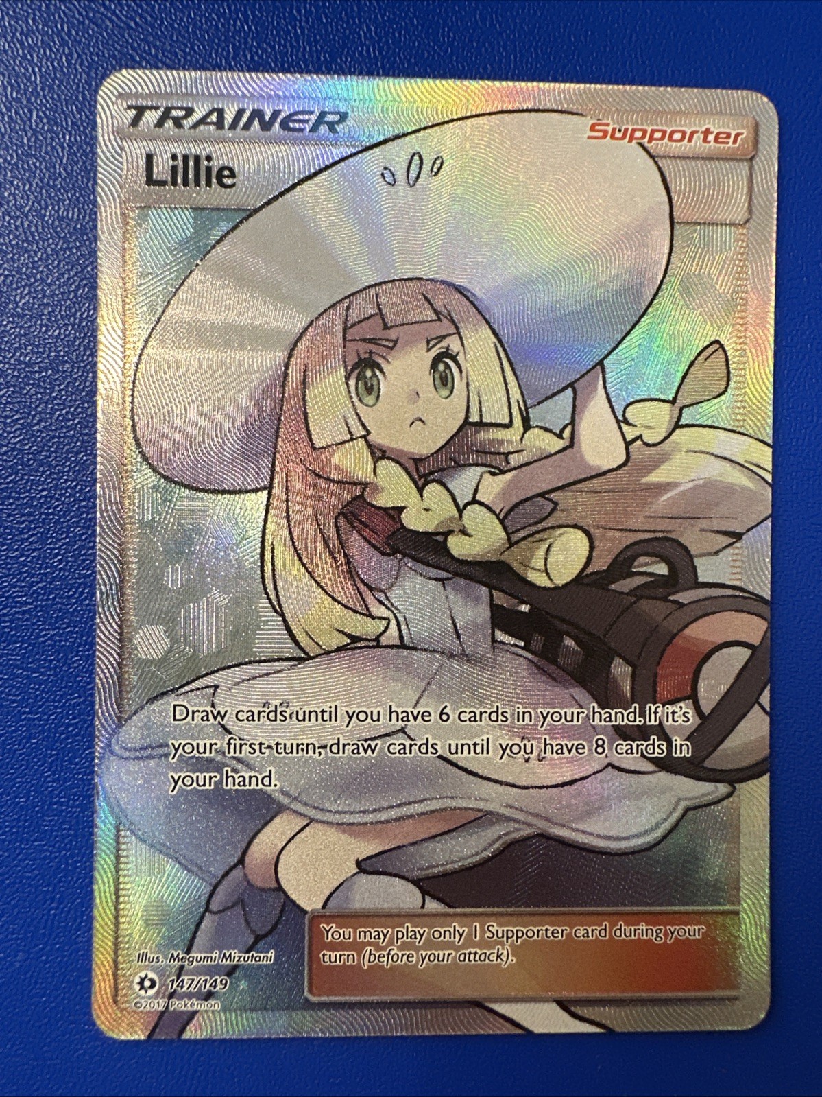 Pokémon TCG Lillie Sun & Moon 147/149 Holo Full Art Ultra Rare Card