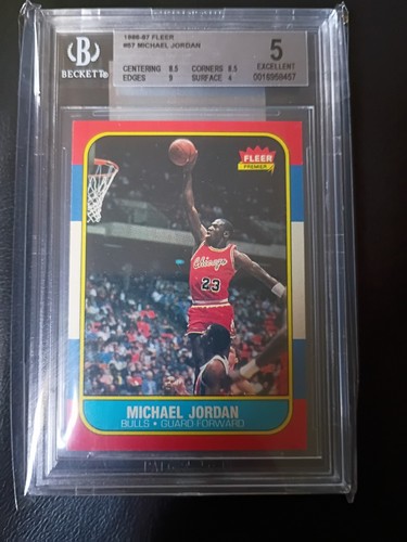 Fleer 1986-87 Michael Jordan #57 Chicago Bulls BGS 5 Graded Card
