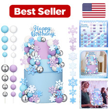 71 pcs Snowflake Cake Topper Set - Multicolor 6.61 x 5.91 Foam Paper Resin