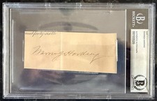 President Warren G Harding Signed Document Cut - Beckett BAS