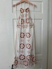 Free People womens white midi embroidered dress size XS