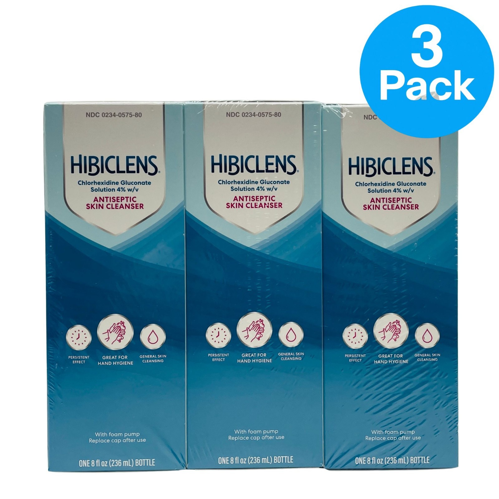 Hibiclens 4% Antiseptic Skin Cleanser 8 oz – 3 Pack – New – EXP 10/2026