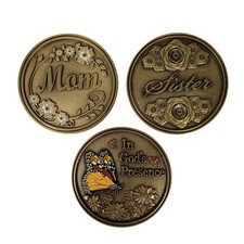 Batesville LifeStories Mother Sister Brass Casket Medallion Magnets 3pc Funeral