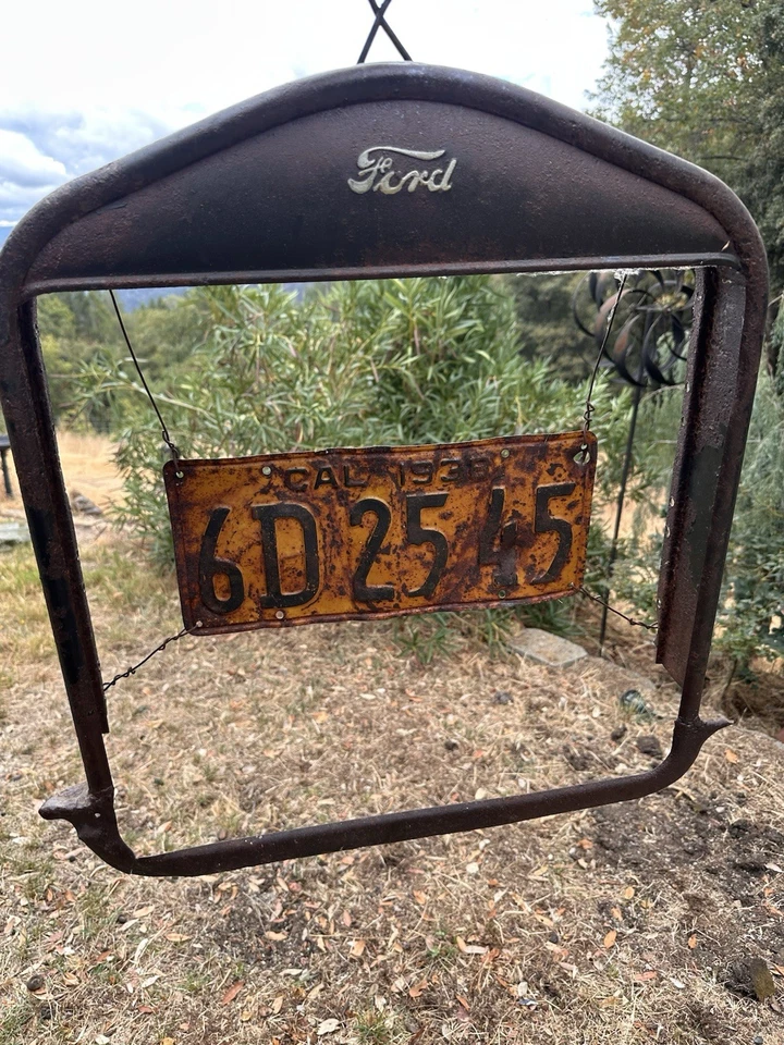 Radiador Ford Modelo T Modelo A Rejilla Antigua Cubierta Hombre Cueva Placa 1938 Foto 3 de 4