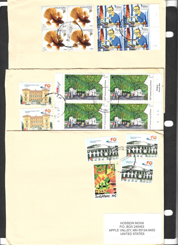 SINGAPORE PH-VERY FINE &BEAUTIFUL LOT OF 12 MODERN COVERS TO US,FRANKING,REG,ETC