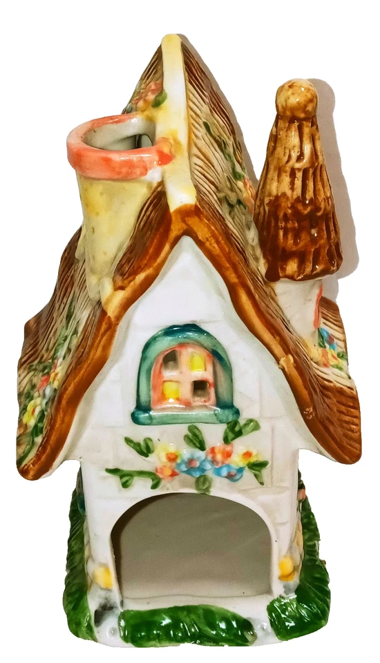 Old Country Ceramic Cottage Tealight Candle Holder Cottage Core Fairy - Image 3 of 4