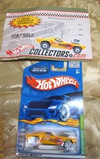 🔥 RARE MINT Hot Wheels 2002 Hot Wheels Yellow Rodger Dodger Yellow 1/5040 COA