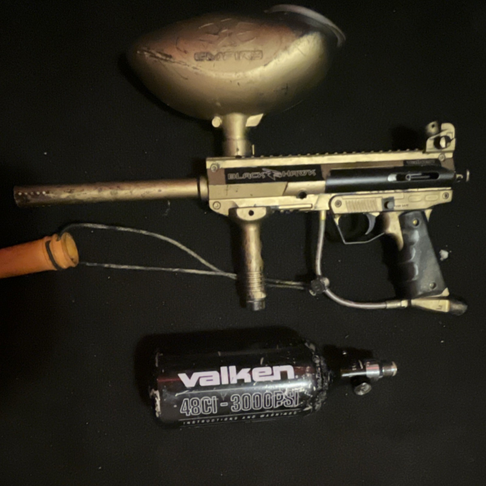 Empire Blackhawk Paintball Marker Package with Hopper & Valk