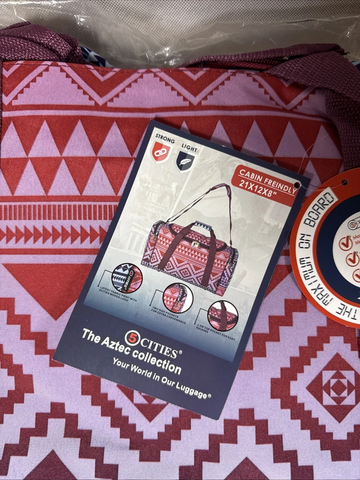 5 Cities Duffle Bag/Gym Bag. Aztec Multi-Colored  21x12x8" New J5 - Image 2 of 4