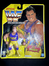 WWF Hasbro Crush Yellow Card MOC Series 8 1993 Heavy Card Staining