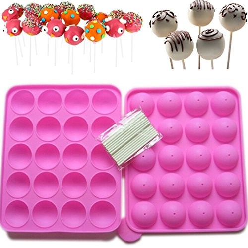 Molde para pastel de silicona Rbenxia 20 cavidades medio círculo piruleta fiesta cupcake hornear - Imagen 3 de 7