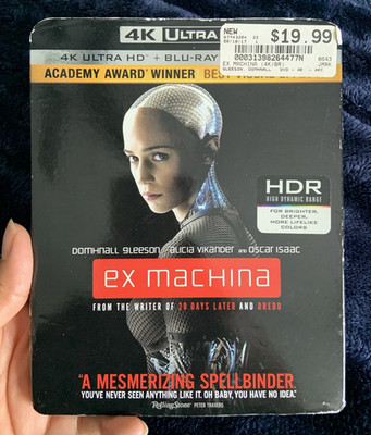 Lionsgate Ex Machina 4K Ultra HD + Blu-ray HDR Slipcover R Sci-Fi Oscar Isaac