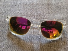 Clear Frame Wayfare Style Sunglasses With Fiery Colored Lenses