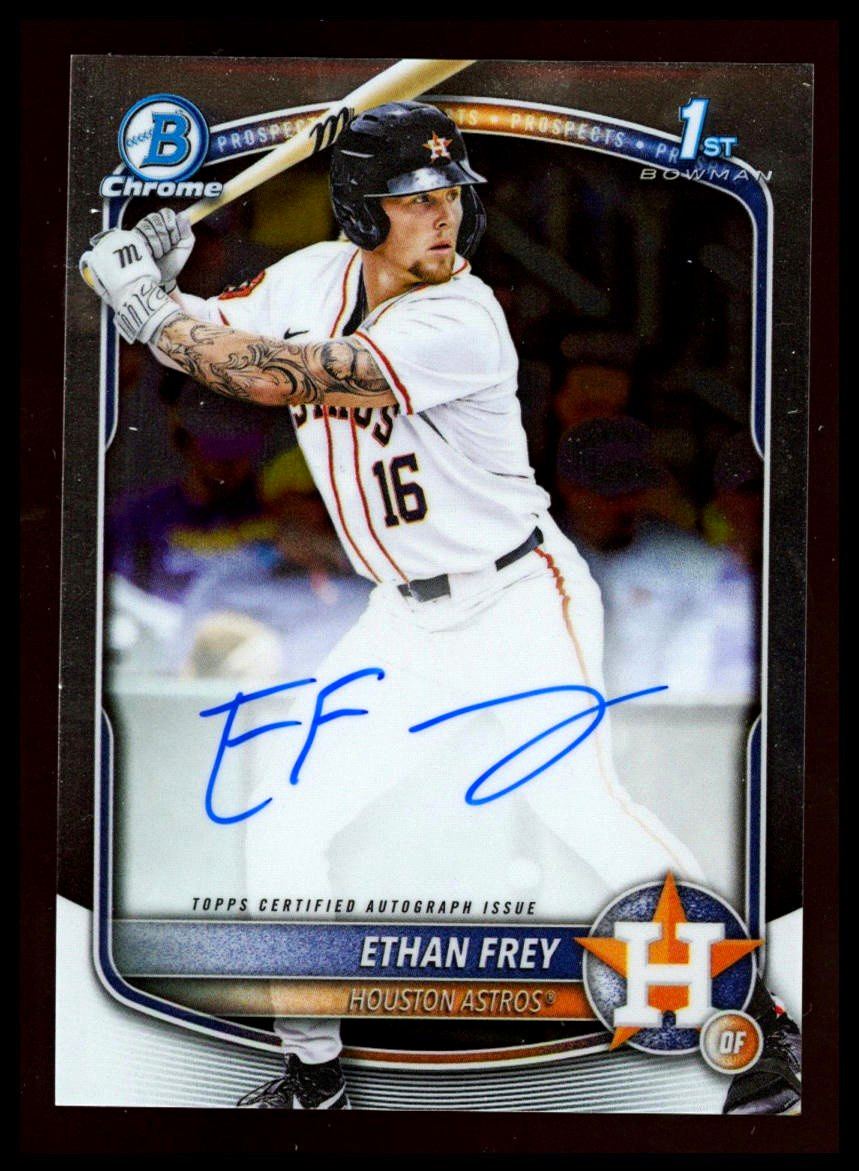 💫⚾️ETHAN FREY 2025 Bowman Chrome 1st Base On-Card Auto #HOUSTON ASTROS STUD⚾️💫