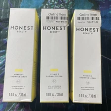 LOT OF 3 - Honest Beauty Vitamin C Radiance Serum 30ml SEALED