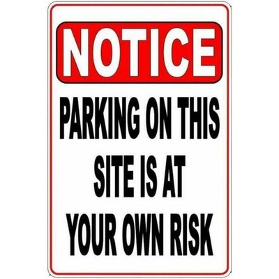 Parking Safety Sign Aluminum 8x12 Inch Metal Outdoor Risk Warning Sign