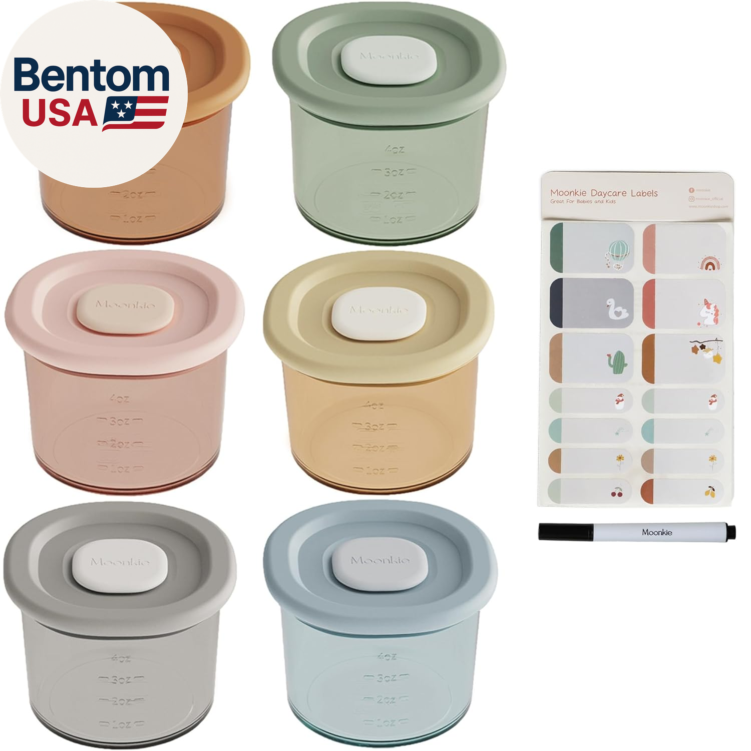 4oz Silicone Baby Food Containers Airtight Lids