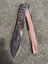 Ralph Marlin Necktie Vintage 1980s Classic Muskie Fish Skinny Tie 55 x 3" USA