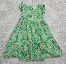 CAT JACK Kids Girls Green Dress Size M 8 w FLORAL Print CUTE