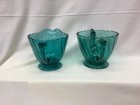 Depression Era Jeannette  Petal Swirl Ultramarine 1938  Sugar and Creamer — photo 4