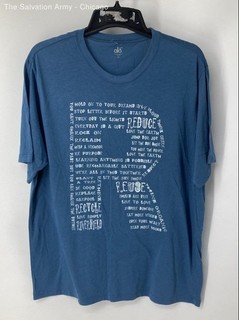 Alo Mens Cool Fit Blue Short Sleeve Crew Neck Pullover T Shirt Size X Large