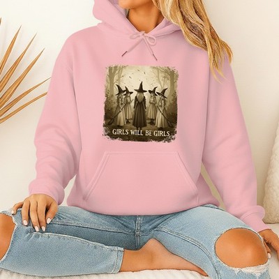 Girls Will Be Girls Damen Hoodie Hexenzirkel Halloween Geschenk für sie