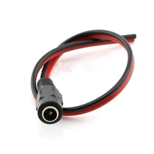 CCTV DC Jack Female Pigtail Type 2 Wire Red Black 8" Cord Power Connector 2.5mm