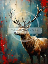 Stag on Patina | A4 Rice Paper | Paper for Decoupage | Decoupage Central